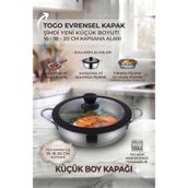 Funny Life Togo Evrensel Silikon Kenarlı Tencere ve Tava Kapağı (16-18-20 cm Siyah