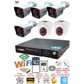 Fury 14125525 2 İç 4 Dış Kameralı 5MP Lens 2MP Görüntü 1TB Gece Görüşlü Full HD Güvenlik Kamerası