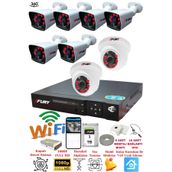 Fury 14125525 2 İç 6 Dış Kameralı 5MP Lens 2MP Görüntü 1TB Gece Görüşlü Full HD Güvenlik Kamerası