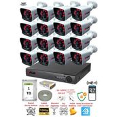 Fury 5525A 16 Kameralı 5MP Lensli 1080P 2MP Görüntü 6 Atom 1TB Gece Görüşlü Full HD Güvenlik Kamerası