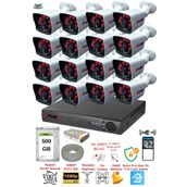Fury 5525A 16 Kameralı 5MP Lensli 1080P 2MP Görüntü 6 Atom 500GB Gece Görüşlü Full HD Güvenlik Kamerası