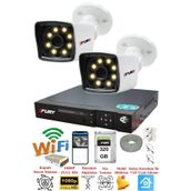 Fury 5525W 2 Kamera 5MP Lens 1080P 2MP Color Görüntü 320GB 8 Warm Led Gece Görüş Full HD Güvenlik Kamera Sistemi