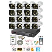 Fury 5525W 320 16 Kameralı 5MP Lens 1080P 2MP Color Görüntü 8 Warm Led Gece Görüş Full HD Güvenlik Kamera