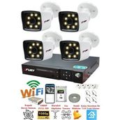 Fury 5525W 4 Kameralı 5MP Lens 1080P 2MP Color Görüntü 1TB 8 Warm Led Gece Görüş Full HD Güvenlik Kamera
