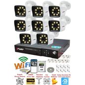 Fury 5525W 8 Kameralı 5MP Lens 1080P 2MP Color Görüntü 500GB 8 Warm Led Gece Görüş Full HD Güvenlik Kamera