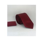 Gaffy KS-09 Bordo Klasik Düz Renk Mendilli Saten Kravat