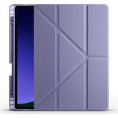 Galaxy Tab S10 Lite / S10 Fe / S9 Fe 10.9" Uyumlu Tablet Kılıfı – Manyetik Akıllı Kapak, Kalem Bölmeli, Katlanabilir Standlı, Premium Deri Dokulu Koruma - Lavanta - Gri
