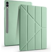 Galaxy Tab S10 Plus X820 12.4 Inç Uyumlu Kalemlikli Katlanabilir Smart Cover Tablet Kılıf – Standlı, Darbe Emici Koruma, Ince ve Hafif Tasarım - Açık Yeşil