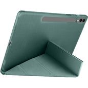 Galaxy Tab S10 Plus X820 12.4 Inç Uyumlu Kalemlikli Katlanabilir Smart Cover Tablet Kılıf – Standlı, Darbe Emici Koruma, Ince ve Hafif Tasarım - Koyu Yeşil