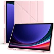 Galaxy Tab S9 Plus X810 / S9 Fe Plus X610 12.4 Inç Uyumlu Akıllı Tablet Kılıfı – Katlanabilir Kapaklı, Kalemlikli, Stand Fonksiyonlu, Smart Cover Otomatik Uyandırma, Ince ve Hafif Tasarım - Rose Gold