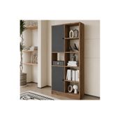 GaniHome Linea Kitaplık Kapaklı 8 Raflı Çok Amaçlı Dolap Modern Kitaplık Arşiv ve Düzenleme Dolabı