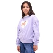 GAP 797763003 Mor Relaxed Flippy-Sequin Grafikli Çocuk Günlük Stil Eşofman Üstü