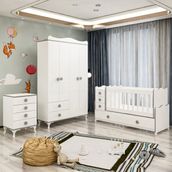 Garaj Home Melina Yıldız 4 Kapaklı Bebek Odası Takımı - Gri - Beyaz