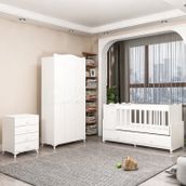 GarajHome Pırlanta Yıldız 3 Kapaklı Beyaz Bebek Odası Takımı
