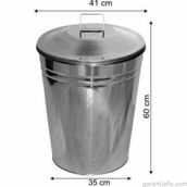 Garanti Metal 1267 50 lt Konik Paslanmaz Çöp Kovası