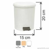 Garanti Metal 7135 3.5 lt Plastik İç Kovalı Yuvarlak Pedallı Çöp Kovası