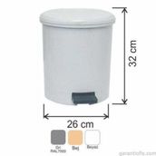 Garanti Metal 7137 15 lt Plastik İç Kovalı Yuvarlak Pedallı Çöp Kovası