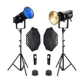 GDX EXC-180RGB-II Rgb Led Video Işığı 2'li Gridli 120 cm Octagon + 260 cm Kalın Işık Ayağı Full Set