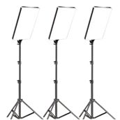 GDX P300TS 80W BiColor 3'lü LED Panel Işık Seti YouTube Röportaj ve Stüdyo Video Işığı