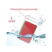 Gempo 2 Adet Kilitli Şeffaf Pvc Su Geçirmez Dikey Yaka Kartı Koruyucu Boyun Askı Kartı Kılıfı Kart Kabı