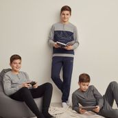 Genç Erkek Pamuklu 3 Adet 2'li Pijama Takımı BB2488