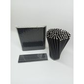 GencPack 8X230 mm Siyah Kalın Frozen Kağıt Pipet 200 Adet