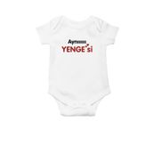 Genel Aynıııııı Yengesi Baskılı Beyaz Bebek Body