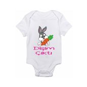 Genel Dişim Çıktı Baskılı Beyaz Bebek Body