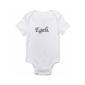 Genel Egeli Baskılı Beyaz Bebek Body