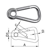GENİŞ AÇILI KARABİNA, GÖZLÜ 10X100MM