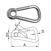 GENİŞ AÇILI KARABİNA, GÖZLÜ 11X120MM