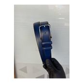 Gesa Erkek %100 hakiki deri dikişsiz klasik lacivert kemer 3.5 cm