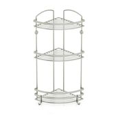 Geseus BK083H Inox Paslanmaz Çelik Üç Katlı Kancalı Banyo Köşe Rafı