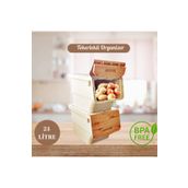 Geseus Motek Bambu Tekerlekli 2X12 lt Organizer Çok Amaçlı Saklama Kutusu