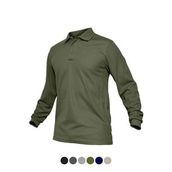 Ghassy Co. Jersey Haki Golf Polo Gömlek Pike Performans Taktik Askeri Uzun Kollu Erkek T-shirt
