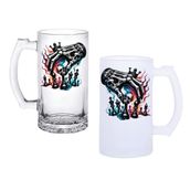 Ghostbastır Design Kurukafa Satranç Bira Bardağı 500 cc Cam Buzlu veya Buzsuz Seçenekleriyle 0265