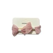 GİDEGO ACCESSORIES Pembe Mini Fiyonk Kurdele Saç Tokası, 2'li Set (Model-10)