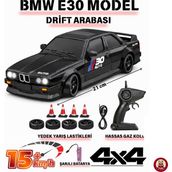 Giffy Oyuncak Bmw E30 Drift Araba 4x4 Uzaktan Kumandalı Araba 2.4ghz Şarjlı LED Işıklı 15 Km Hız Araba Siyah-Beyaz Renk Seçenekleriyle