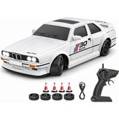 Giffy/Oyuncak BMWW E30 Drift Araba 4x4 Uzaktan Kumandalı Araba 2.4GHz Şarjlı LED Işıklı 15 Km Hız Araba (Beyaz)