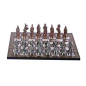 Gift Home Büyük Boy Metal Osmanlı Bizans 37x37 cm Satranç Takımı Antik ve Sedef Desenli MDF Ahşap Satranç Tahtası