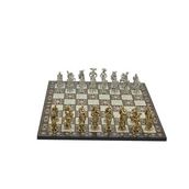 Gift Home Metal Satranç Takımı Battal İspanyol Parlak Sedef Desenli Satranç Tahtası