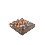 Gift Home Metal Satranç Takımı Büyük Klasik Antik Gül Sandıklı Masif Ahşap Satranç Tahtası