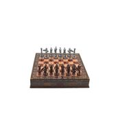 Gift Home Metal Satranç Takımı Büyük Pegasus Antik Gül Sandıklı Masif Ahşap Satranç Tahtası