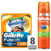 Gillette Fusion Pro Glide Power 8'li Yedek Tıraş Bıçağı + 200 ml Tıraş Jeli