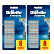 Gillette Sensor3 Erkek Tıraş Bıçakları 8+8 Yedek Tıraş Bıçağı