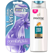 Gillette Venus Breeze Kadın Tıraş Makinesi Yedekli + Pantene Şampuan Aqualight 360 ml