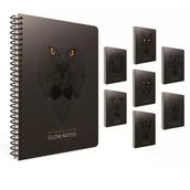 Gıpta 4205 Glow Notes A4 Spiralli Karton Kapak 80 Yaprak Kareli 4'lü Paket Defter