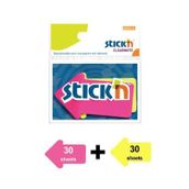 Gıpta Stickn 76x50 mm Ok Şekilli Neon 2 Renk 60 Yaprak Not Defteri