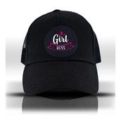 Girl Boss Patron Fileli Siyah Beyzbol Kadın Şapka Trucker Cap