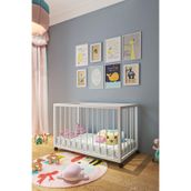 GİVAYO WOOD'S COOPER Bebek Çocuk MDF Beyaz Montessori Tekerlekli Beşik 60 x 120 cm
